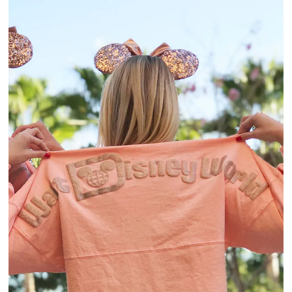 Disney Parks Walt Disney World Rose Gold Spirit Jersey Long Sleeve NEW Size XL - Picture 2 of 12